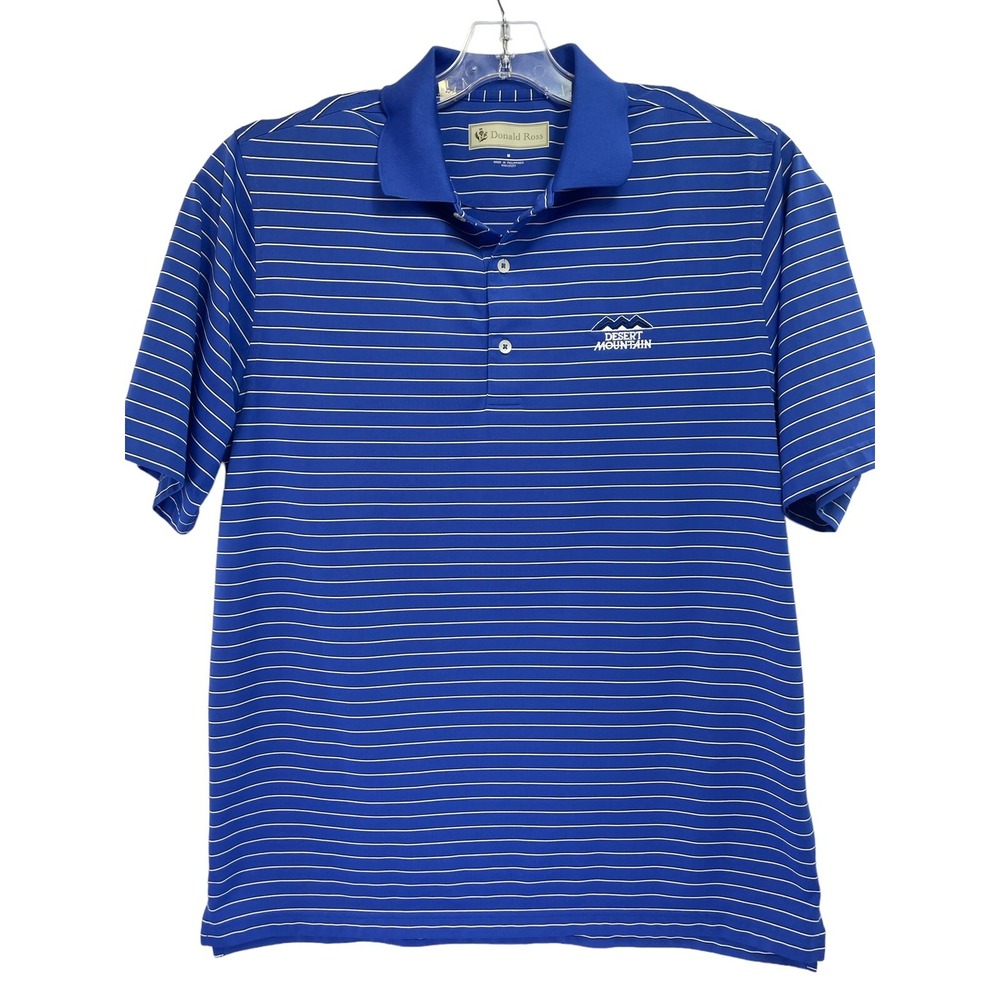 Donald Ross‎ Mens Medium Blue/White Striped Golf Polo Shirt (N43) NW/OTs